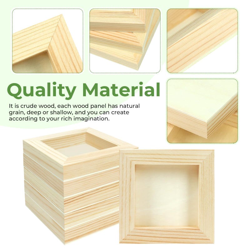 FSWCCK 10 Pack 4 x 4 inch Wood Panel Boards, Unfinished Wood Canvas Panels for Crafts, Painting Canvas, DIY Art Projects, Pouring, Arts Use with Oils, Acrylics - Image 3